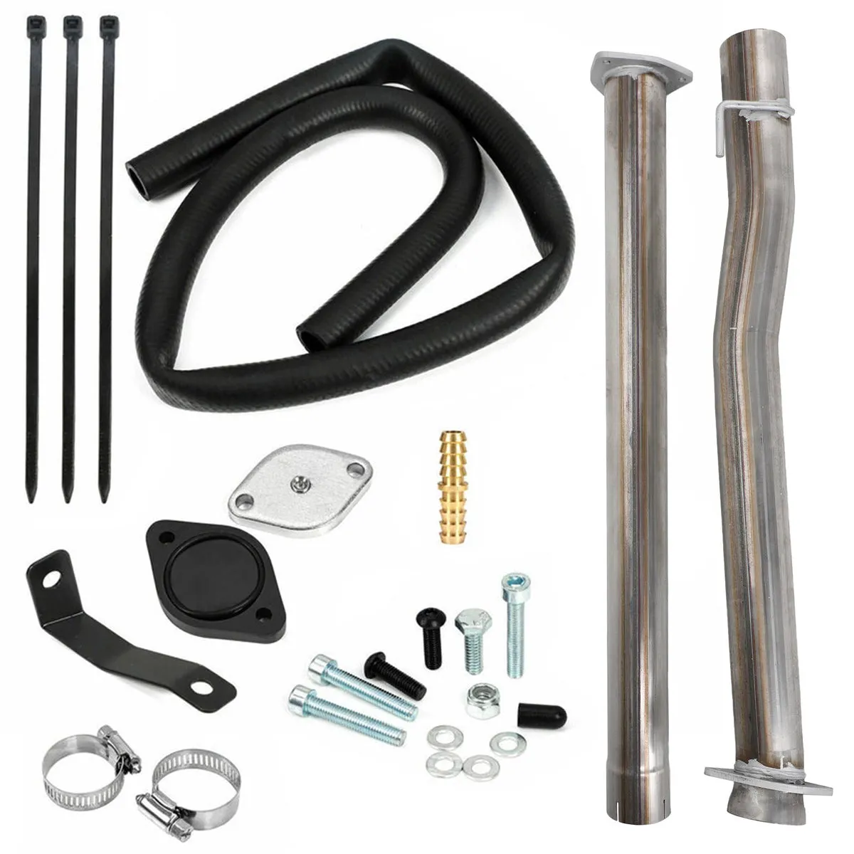 4" Tubo de escape silenciador + Kit EGR + Línea de refrigerante para Ford F250 F350 F450 6.7L Diesel Super Duty 2011-2023