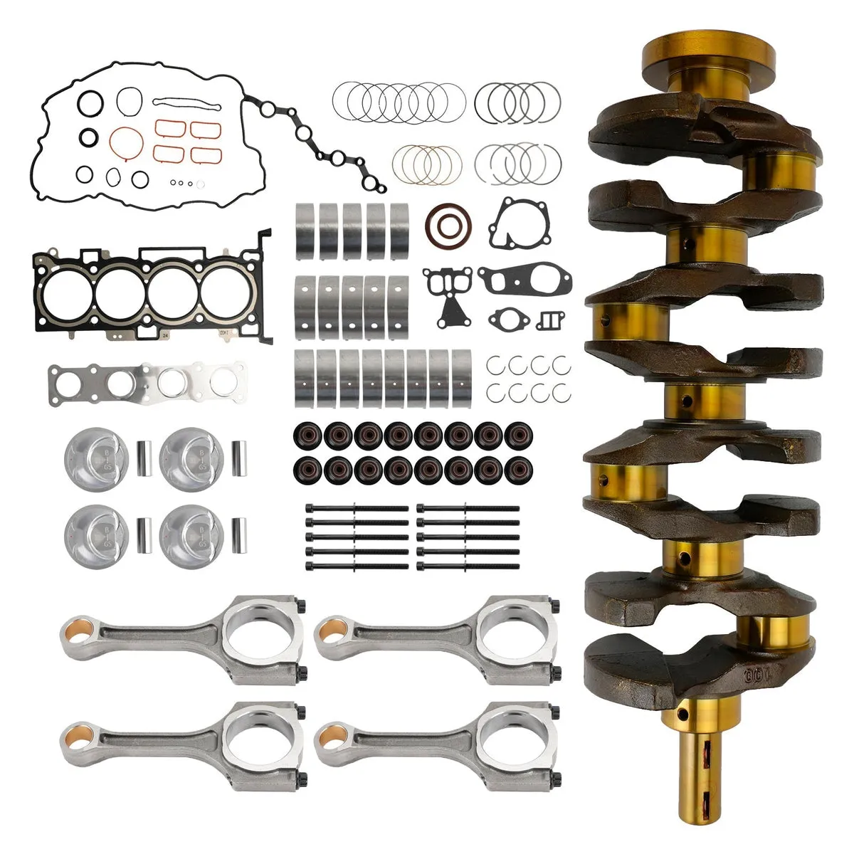 2011-2018 Kia Optima 2.4L Rebuild Kit-Cranksft and Conrods and Pistons Junta
