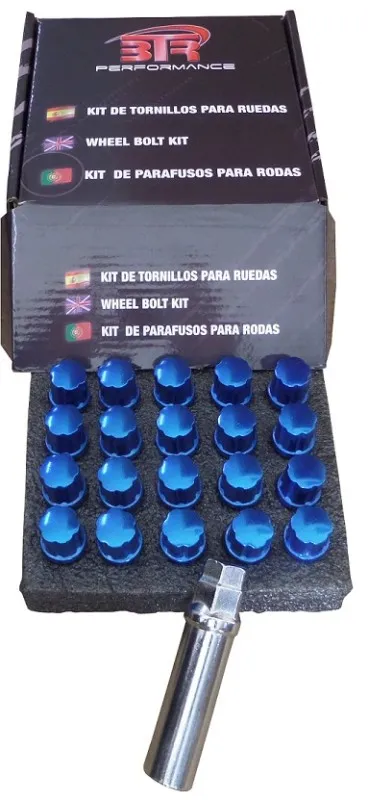 20 tornillos cónicos racing m12x1.25 l27 azules