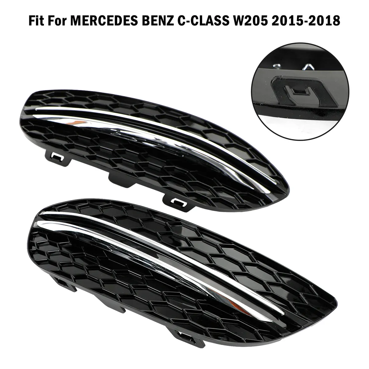 BENZ CLASE C 2015-2018 W205 Cubierta de luz antiniebla delantera tipo panal para sedán base 2058850723 MB1038172