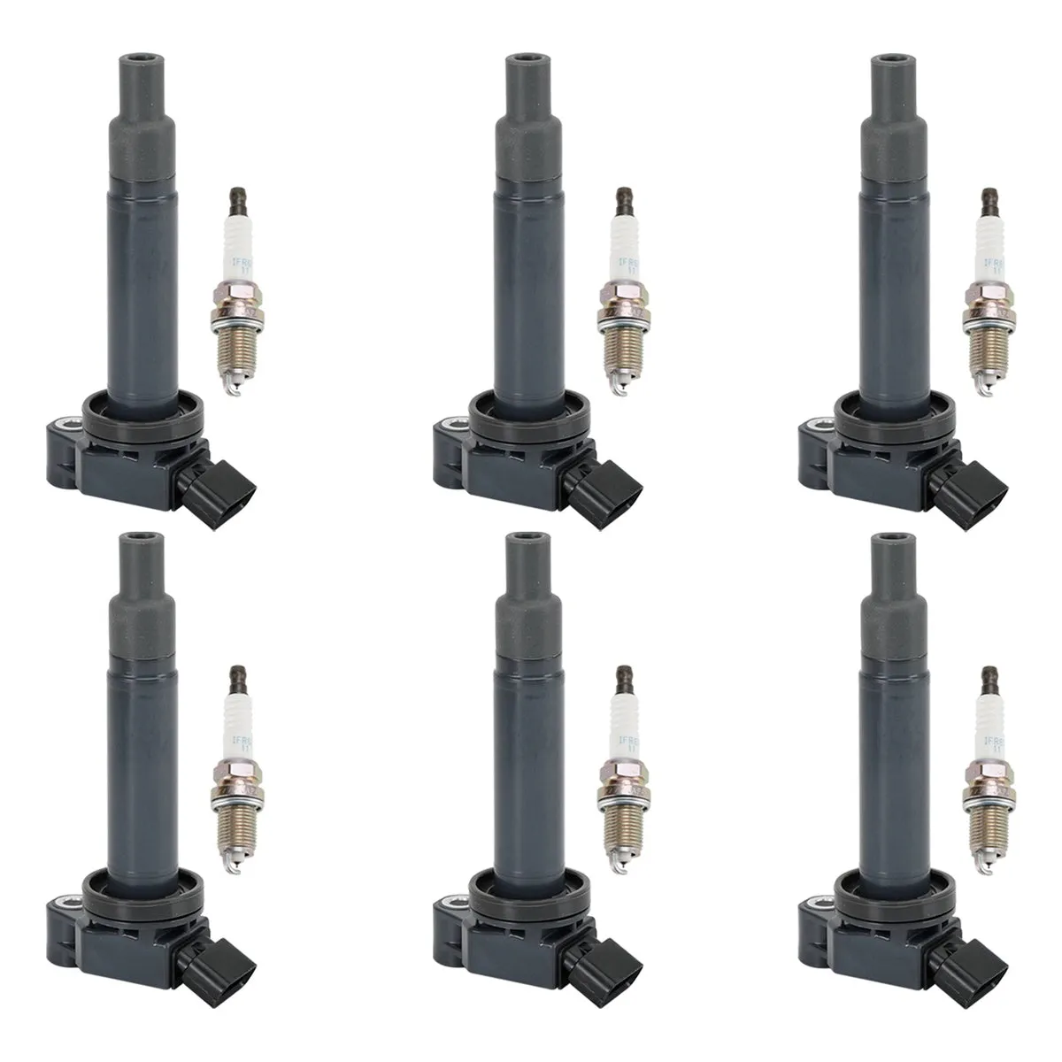 2004-2008 Toyota Solara 3.3L V6 6pcs Bobina de encendido+6pcs Bujía Flok 90919-02234 UF267 1788315 6731301