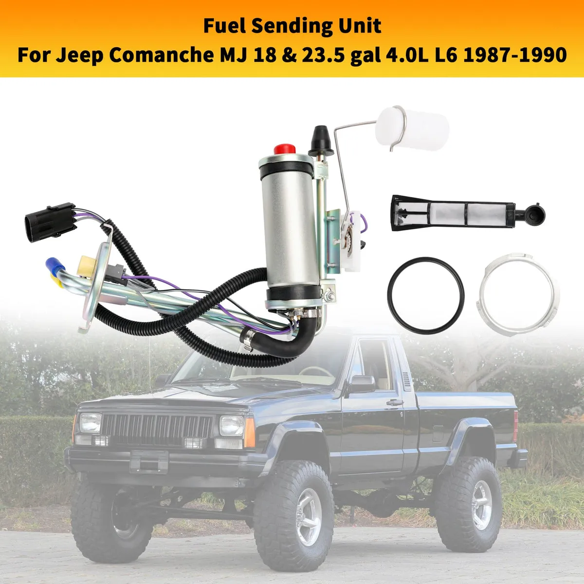 Jeep Comanche MJ 1987-1990 18 y 23,5 galones 4,0 L L6 Unidad de envío de tanque de gasolina con F.I. con la bomba de combustible JPSU-6P4.0
