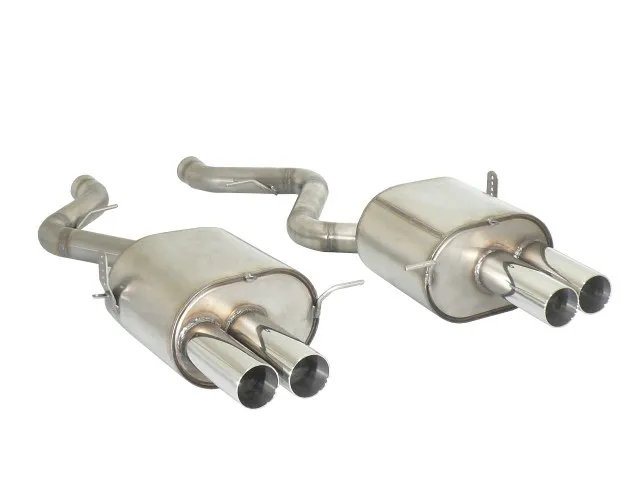 RAGAZZON SILENCIOSO TRASERO DOBLE EN ACERO INOX CON SALIDAS REDONDAS 2X80 MM RACE LINE ASIMETRICAS BMW M3