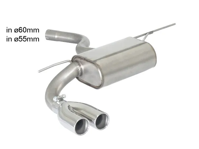 RAGAZZON SILENCIOSO TRASERO EN ACERO INOX CON SALIDAS REDONDAS 2X70 MM ASIMETRICAS – PARAGOLPES PAQUETE «M-SPORT» – BAJO PARAGOLPES ORIGINAL BMW F32 428I BMW SERIE4 F32-F33-F36