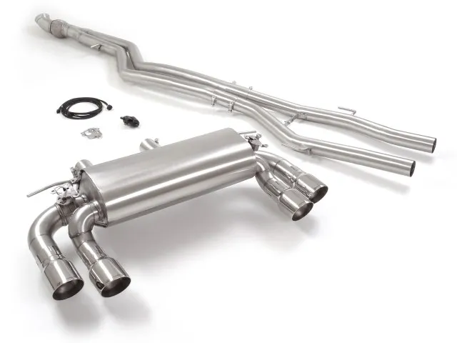 RAGAZZON TRAMO INTERMEDIO EN ACERO INOX + SILENCIOSO TRASERO DOBLE EN ACERO INOX CON SALIDAS REDONDAS 2X90 MM SPORT LINE ASIMETRICAS BMW M2