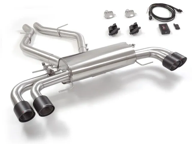 RAGAZZON SILENCIOSO TRASERO DOBLE EN ACERO INOX CON SALIDAS REDONDAS 2 / 100 MM CARBON SHOT ALFA ROMEO STELVIO(949)