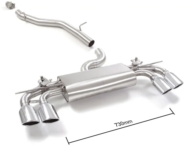 RAGAZZON TRAMO INTERMEDIO EN ACERO INOX CON SILENCIOSO TRASERO DOBLE EN ACERO INOX CON SALIDAS OVALADAS 2 / 108X70 MM VOLKSWAGEN GOLF MK7.5