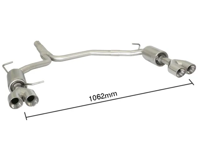 RAGAZZON SILENCIOSO TRASERO DOBLE EN ACERO INOX CON SALIDAS REDONDAS 2X80 MM SPORT LINE ASIMETRICAS – MODIFICACIÓN DEL PARACHOQUES ORIGINAL AUDI A4 (TYP 8K) 2007-2015
