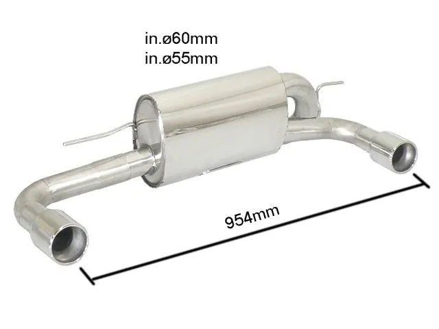 RAGAZZON SILENCIOSO TRASERO DOBLE EN ACERO INOX CON SALIDAS REDONDAS 90 MM – MODIFICACIÓN DEL PARACHOQUES ORIGINAL BMW SERIE1 F20/F21
