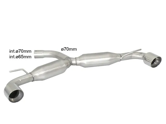 RAGAZZON SILENCIOSO TRASERO DOBLE EN ACERO INOX CON SALIDAS REDONDAS 102 MM SPORT LINE – LÍNEA CON DIÁMETRO MEJORADO 70 MM VOLKSWAGEN GOLF MK6