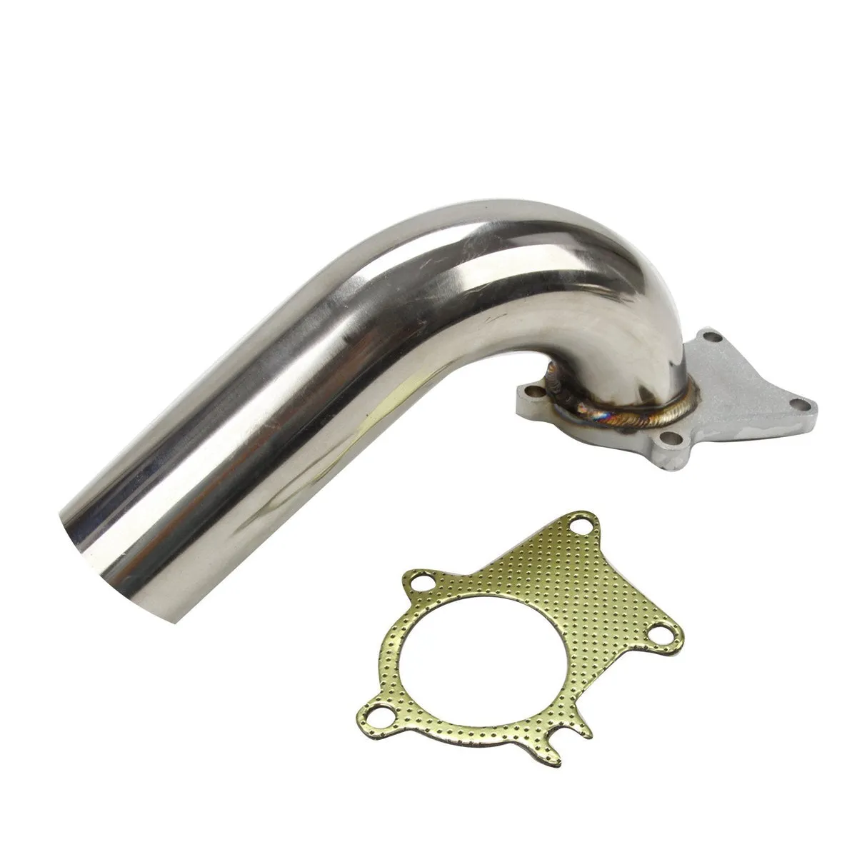 Brida de 5 pernos T3/T4 T04E de acero inoxidable 2.5" Tubo de escape turbo/tubo de descarga + junta