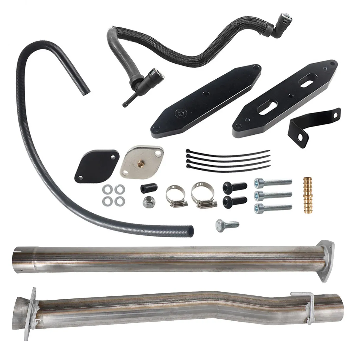 Ford F250, F350, F450 y F550 6.7L Super Duty 2011-2022 4" Tubo de escape silenciador + Kit de eliminación de EGR