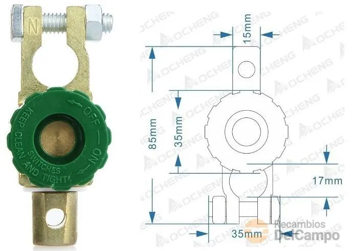 Adaptador de desconexion de borne de bateria con interruptor de masa