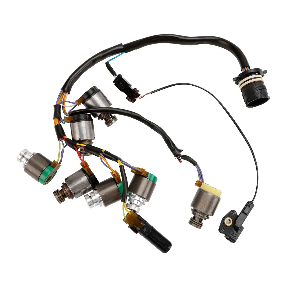 1997-2005 Audi A6 5 SP F/AWD L4 1.8L V6 2.4L 3.0L 7pcs 5HP19 Solenoides de transmisión con arnés interno ZF1068298035 ZF5HP24 ZF5HP19FL