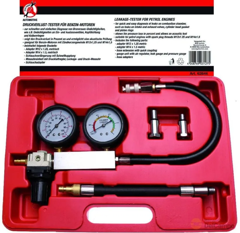 @ estuche 4 utiles de comprobación de estanqueidad de cilindros ( gasolina m12-m14 y falso inyector diesel m14 x 60 mm)