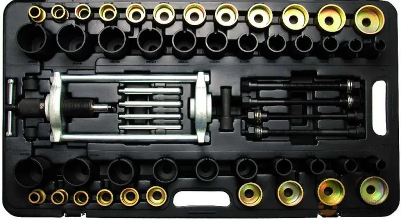 @ estuche 54 utiles para sustitución de cojinetes y silentblocks / bujes de dirección ( ø 26 x 18 - 68 x 60 mm), hidraúlico para coches y vehículo industrial