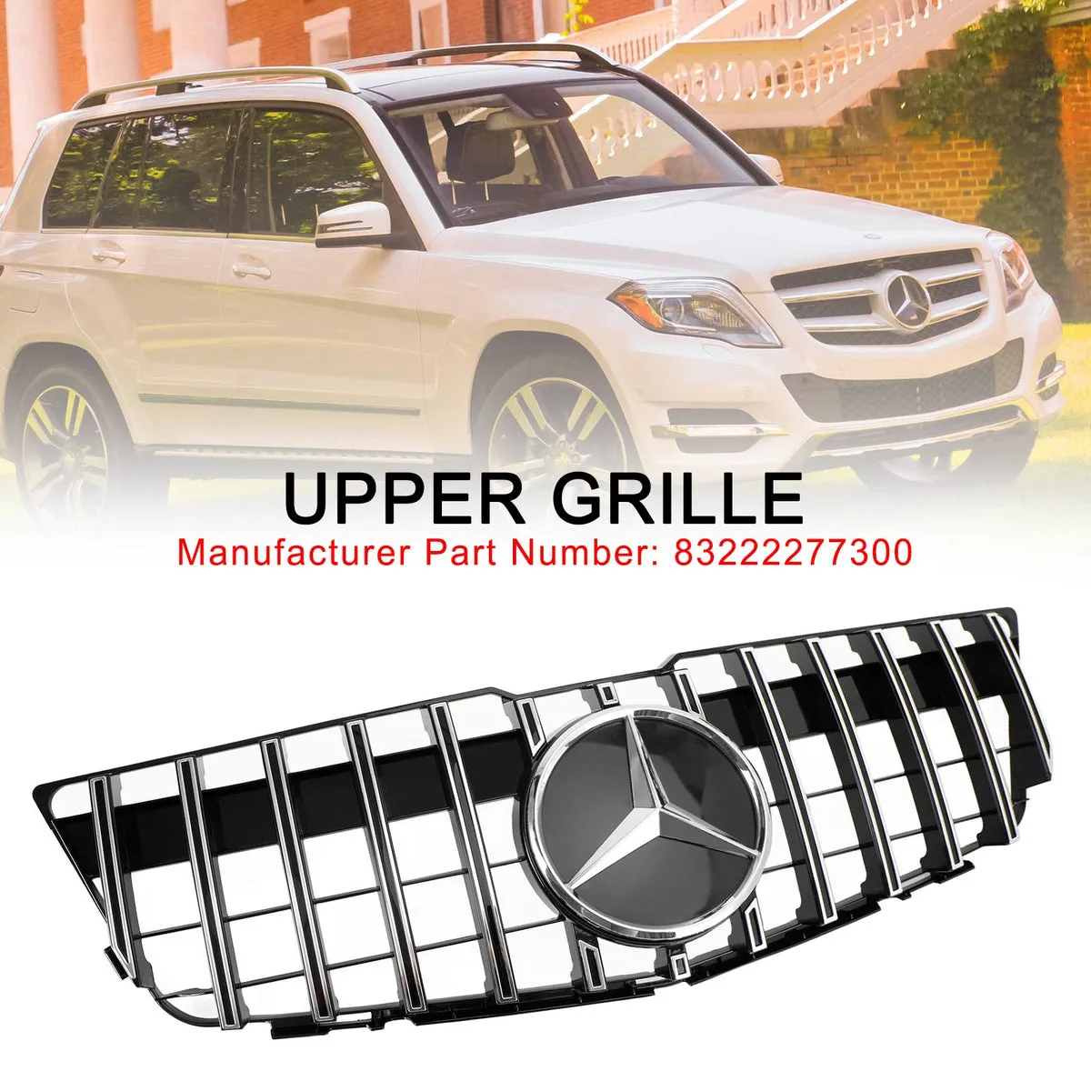 2008-2012 Benz GLK X204 GT Syle Bumper Bumper Reemplazo de la parrilla de pareja