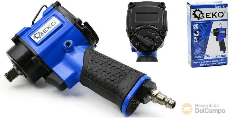 @ llave de impacto 1/2" extracorta, doble maza, par máx.1.200 nm.