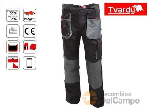 @ pantalón de trabajo talla m(50) *t-vardy*, algodón (35%) y poliéster (65%) - 9 bolsillos (6 cierre velcro)