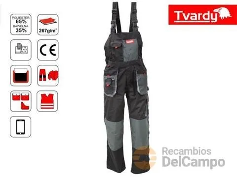 @ peto de trabajo talla xxl *tvardy* - algodón (35%) y poliéster (65%) - 11 bolsillos ( 8 velcro)