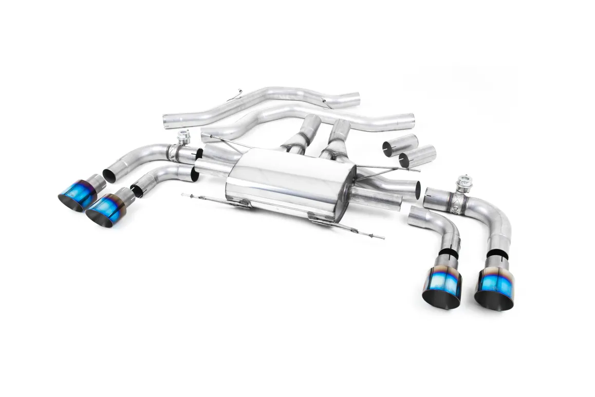 Milltek Front Pipe-back with GT-100 Burnt Titanium Trim SSXAR004 – Alfa Romeo Giulia Quadrifoglio 2.9 V6 Bi-Turbo (Non OPF/GPF Models)