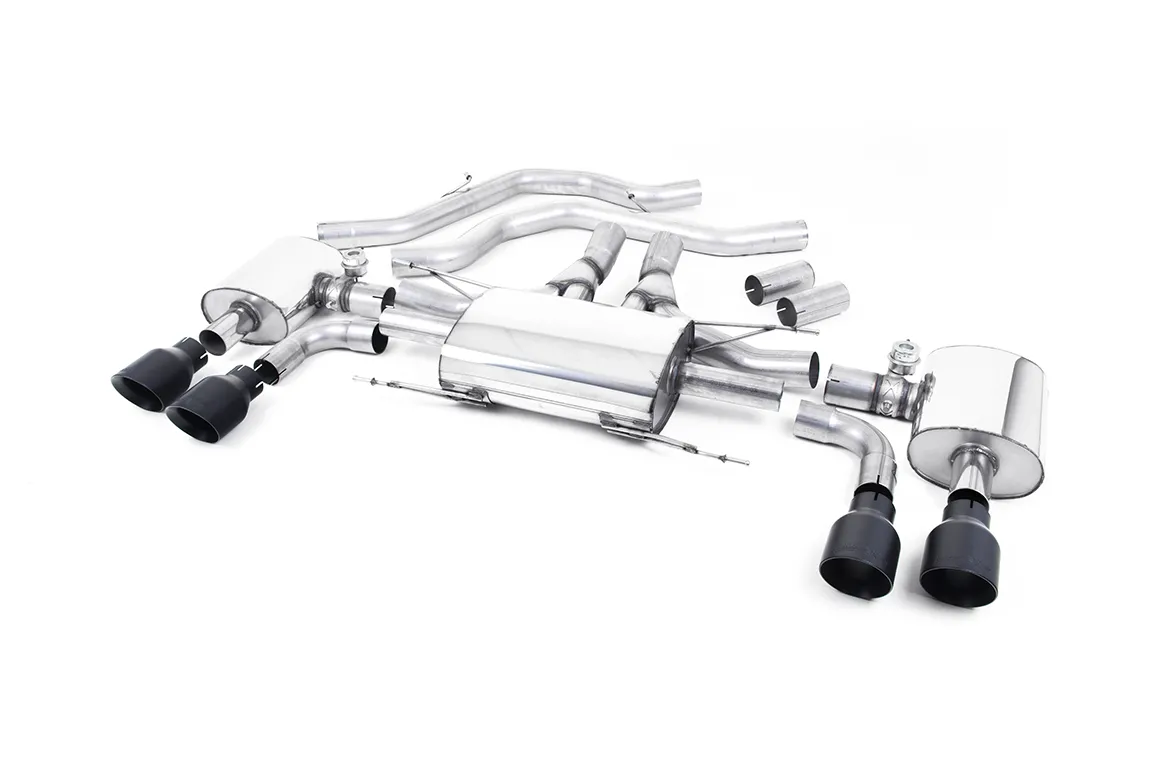 Milltek Front Pipe-back EC Approved – Valved with GT-100 Cerakote Trim SSXAR13 – Alfa Romeo Giulia Quadrifoglio 2.9 V6 Bi-Turbo (Non OPF/GPF Models)