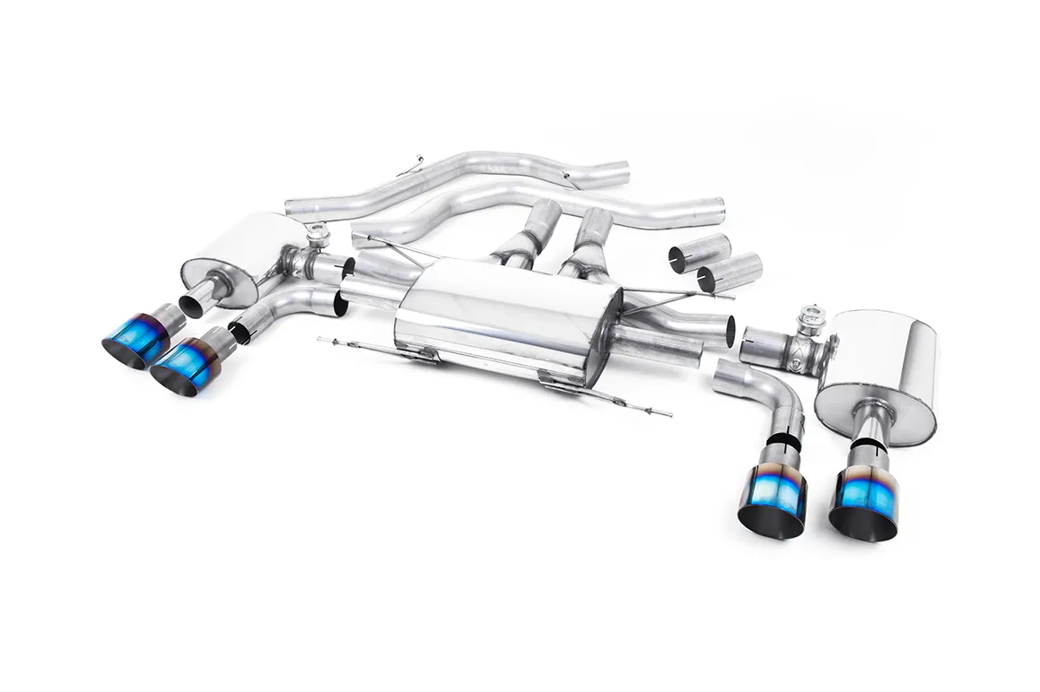 Milltek Front Pipe-back EC Approved – Valved with GT-100 Burnt Titanium Trim SSXAR15 – Alfa Romeo Giulia Quadrifoglio 2.9 V6 Bi-Turbo (Non OPF/GPF Models)