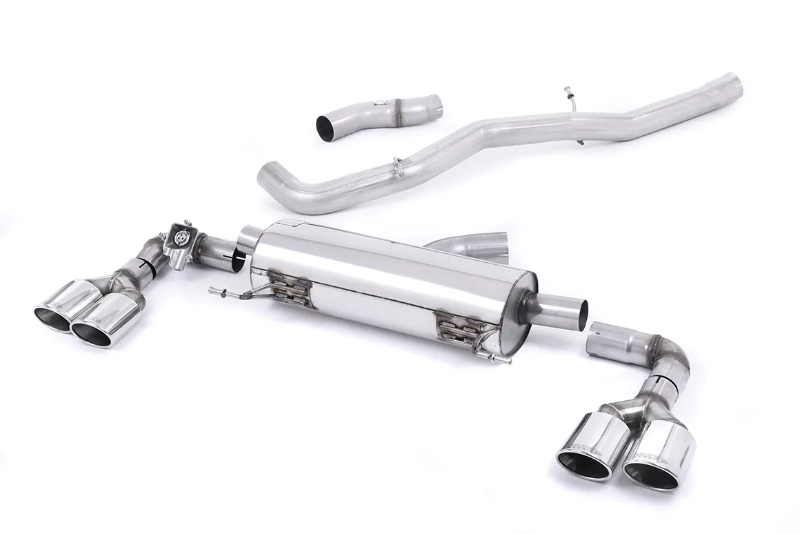 Milltek Cat-back Non-resonated (louder). Quad Polished Oval Tips SSXAU491 – Audi S1 2.0 TFSI quattro