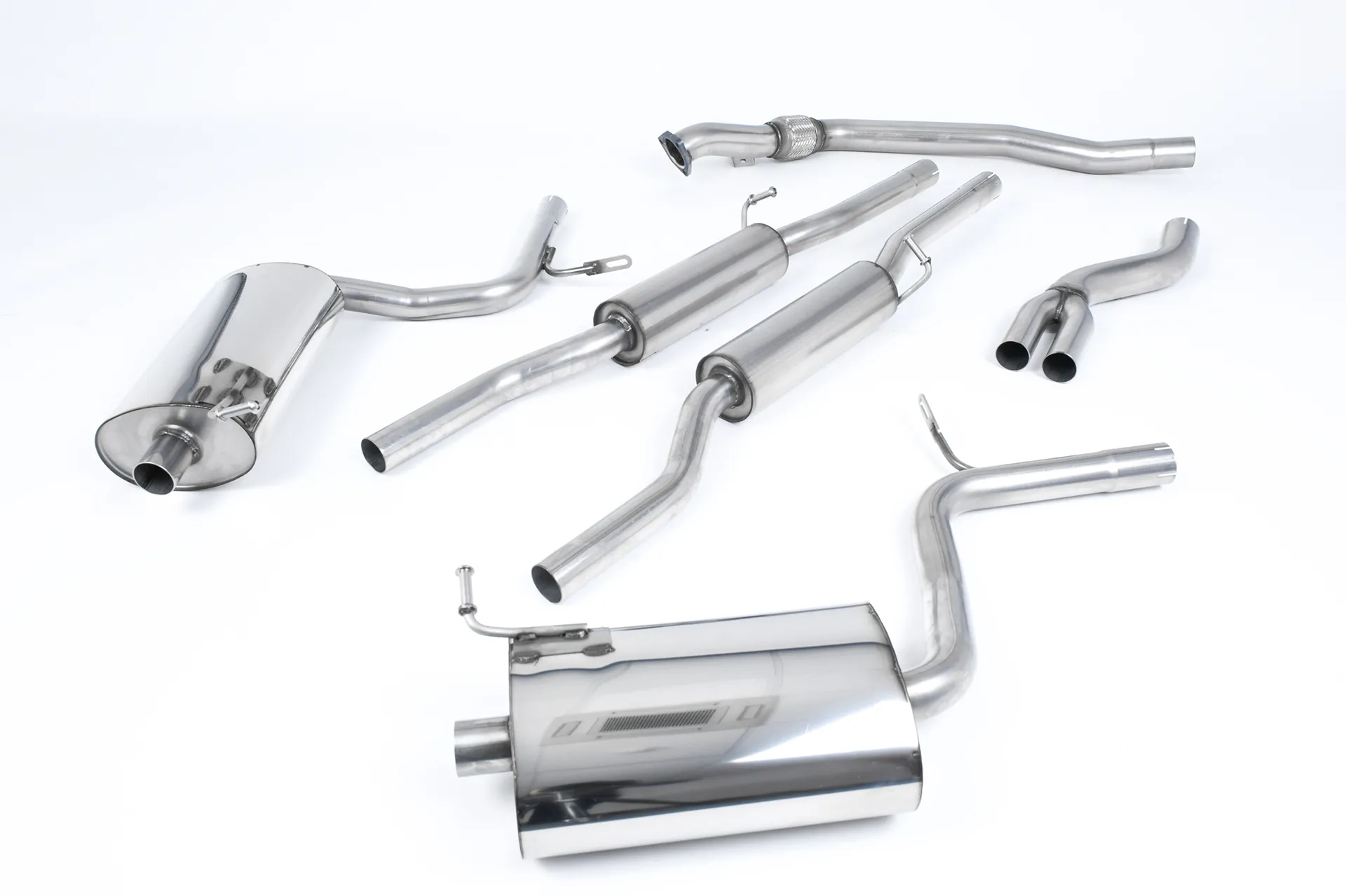 Milltek Cat-back 100mm GT100 Tailpipes. Manual models only SSXAU514 – Audi A4 2.0 TFSI B7 quattro and DTM
