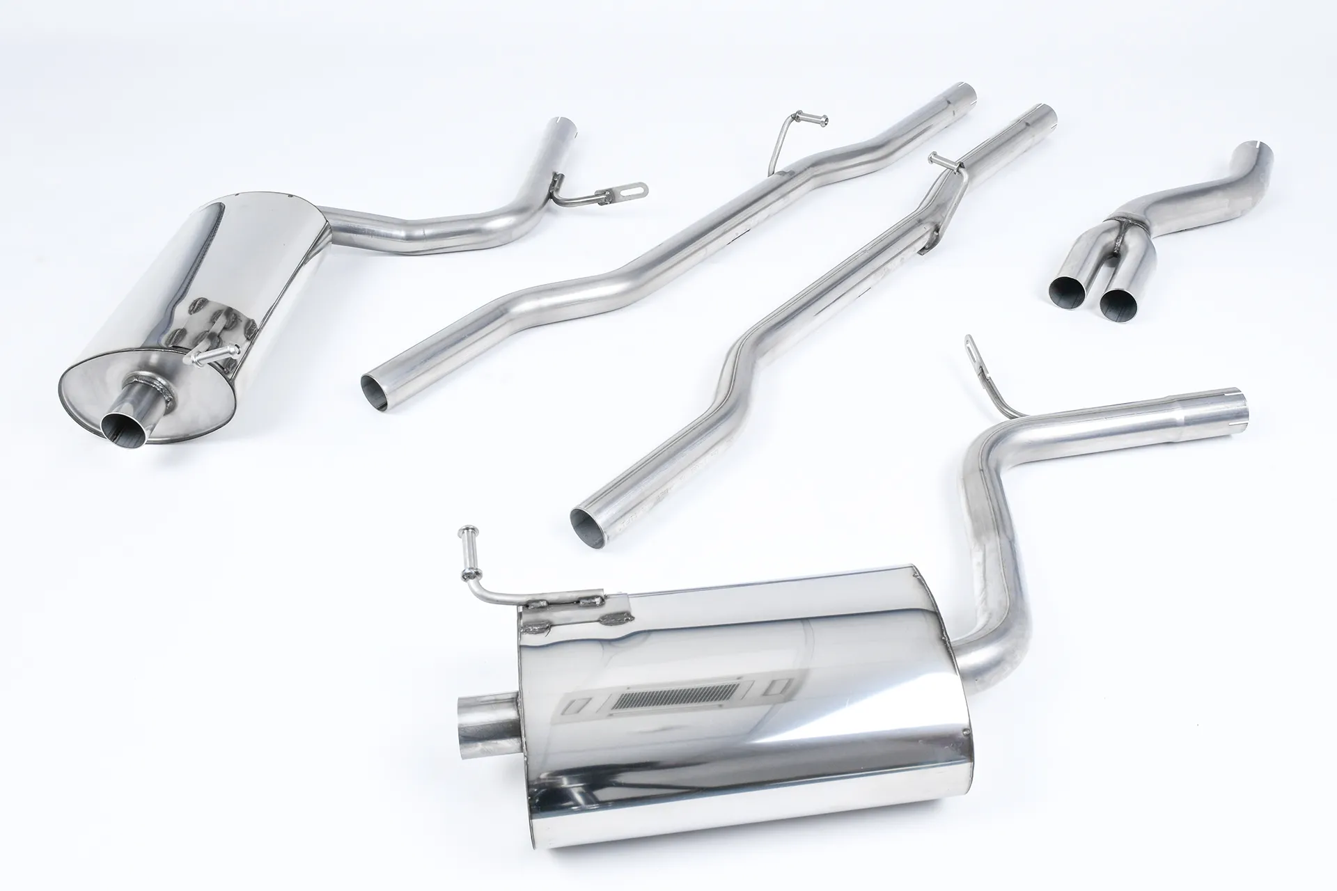 Milltek Cat-back Non-resonated (louder) with 100mm GT100 Tailpipes. Tipt SSXAU516 – Audi A4 2.0 TFSI B7 quattro and DTM