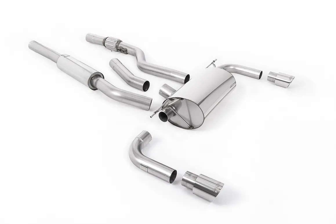 Milltek Cat-back 435i-style dual-outlet. Resonated (quieter). Polished Tips SSXBM1012 – BMW 4 Series F32 428i Coupé (Automatic Gearbox without Tow Bar None xDrive & N20 Engine Only)