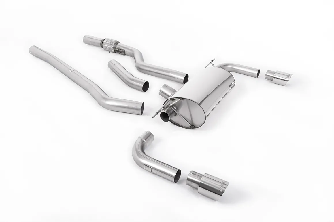 Milltek Cat-back 435i-style dual-outlet. Non-resonated (louder). Polished Tips SSXBM1013 – BMW 4 Series F32 428i Coupé (Automatic Gearbox without Tow Bar None xDrive & N20 Engine Only)
