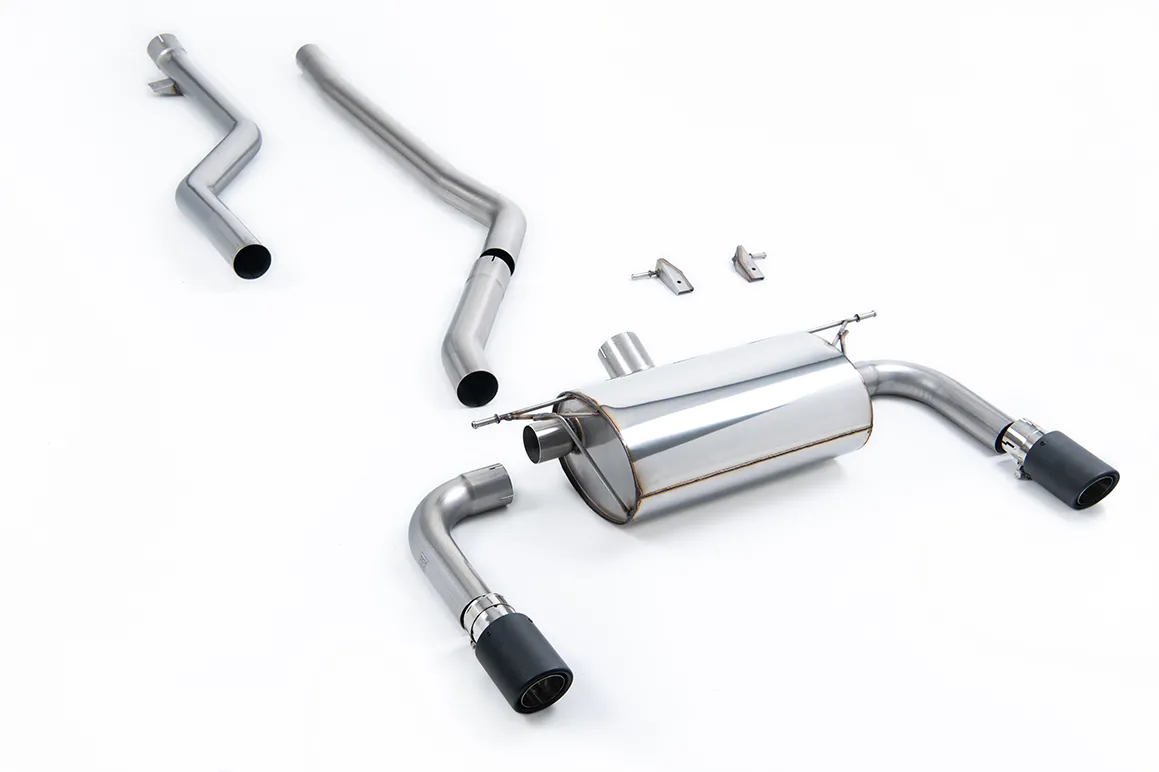 Milltek Cat-back Race Non-Res Dual Outlet (Required M340i Rear Valance) Carbon Fibre Jet-90 Trim SSXBM1076 – BMW 3 Series F30 320i M Sport Saloon (LCI models None xDrive Non-OPF & B48 Engine)