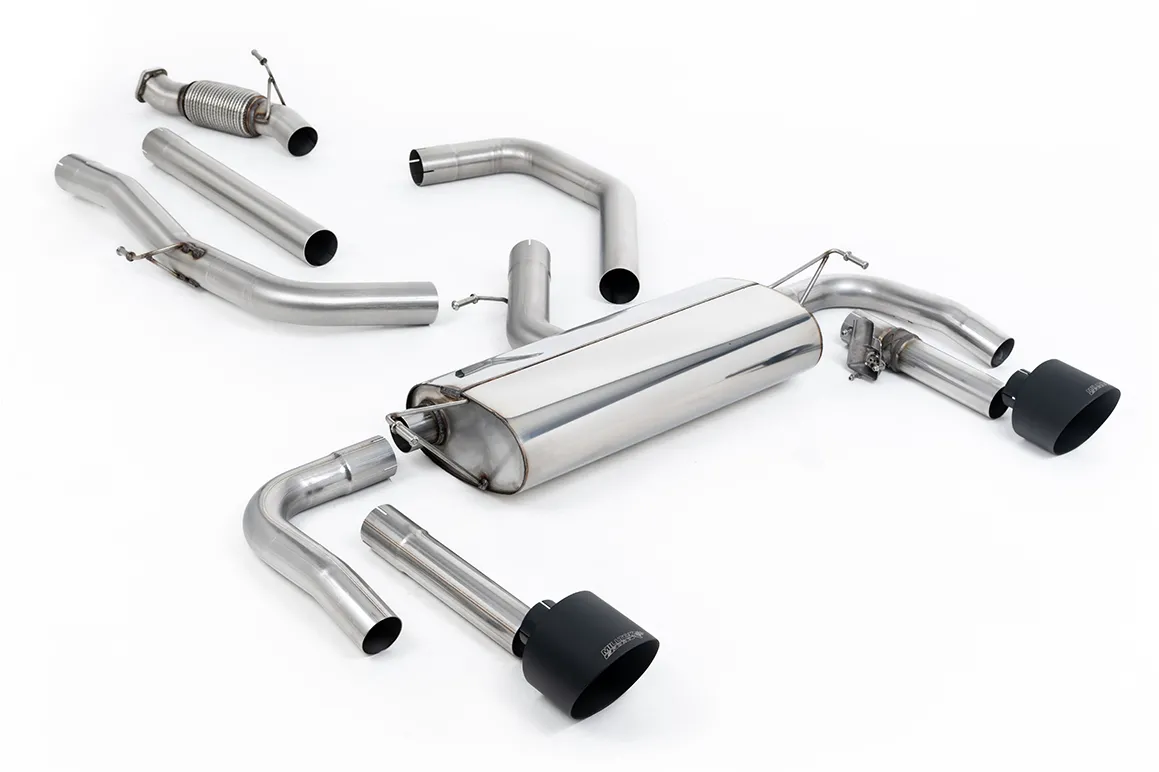 Milltek Cat-back Non Resonated Valved with GT-139 Cerakote Black Trim SSXHY192 – Hyundai / Kia Elantra N 2.0L Turbo 275hp (Non-OPF/GPF Models Only)