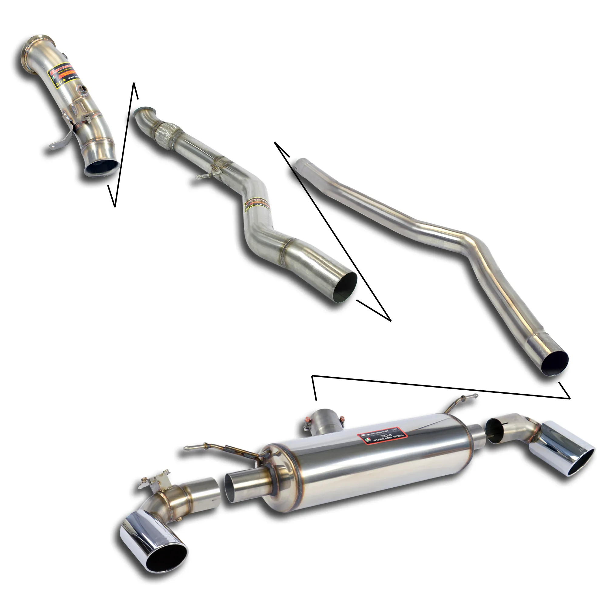 SUPERSPRINT TRACK PERFORMANCE PACK WITH VALVE (MODELS FROM 07/2013) BMW F20 – F21 M135I (320 CV) 2012 – 2014 (WITH VALVE)