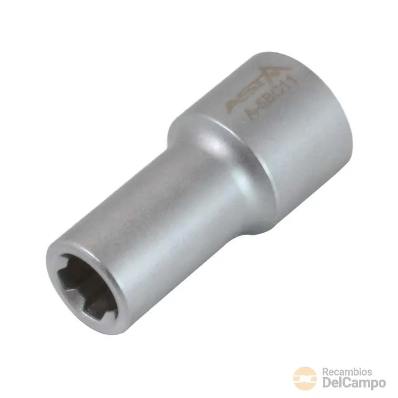 Vaso corto 3/8" de 5 almenas int. de ø 11 mm. int. x 43 mm. largo, para sustitucion de freno de mano trasero epb de vw golf viii