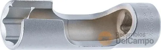 Vaso largo especial 3/8" hex. ranurado 17 x 80 mm., para sustitución de sensor de temperatura con cable, interruptor termico y otros componentes