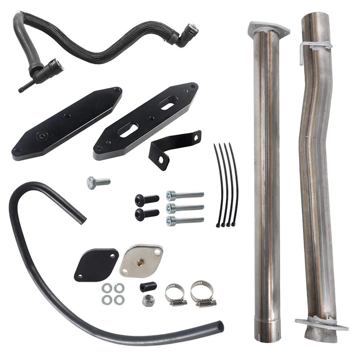 4" Tubo de escape con silenciador + kit de eliminación de EGR para Ford F250, F350, F450 y F550 Super Duty de 6,7 L (2011-2022)